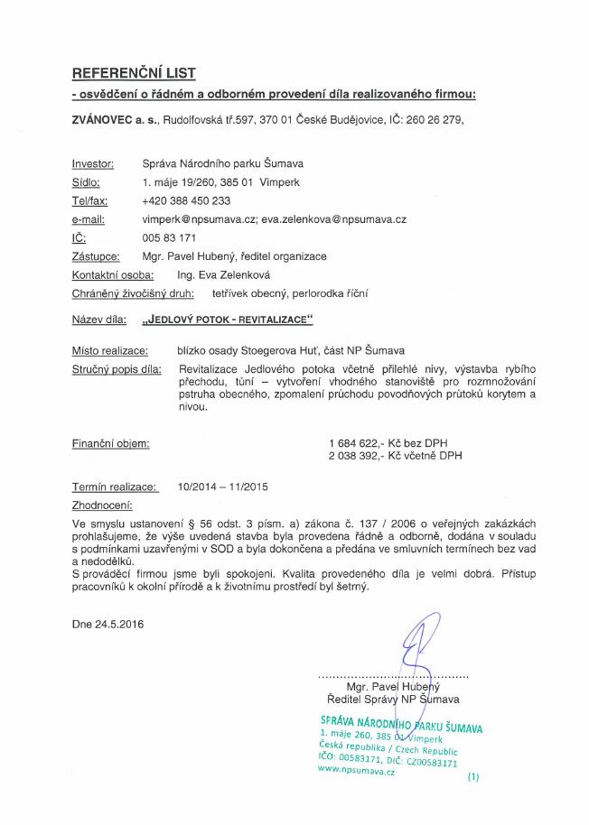 Jedlový potok – revitalizace