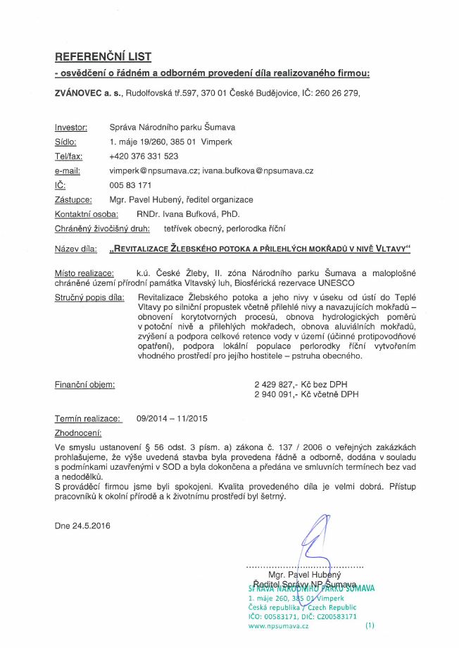 RVT Žlebského potoka